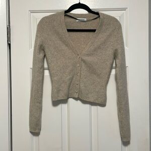 Naadam Ribbed Cashmere Cardigan in Oatmeal